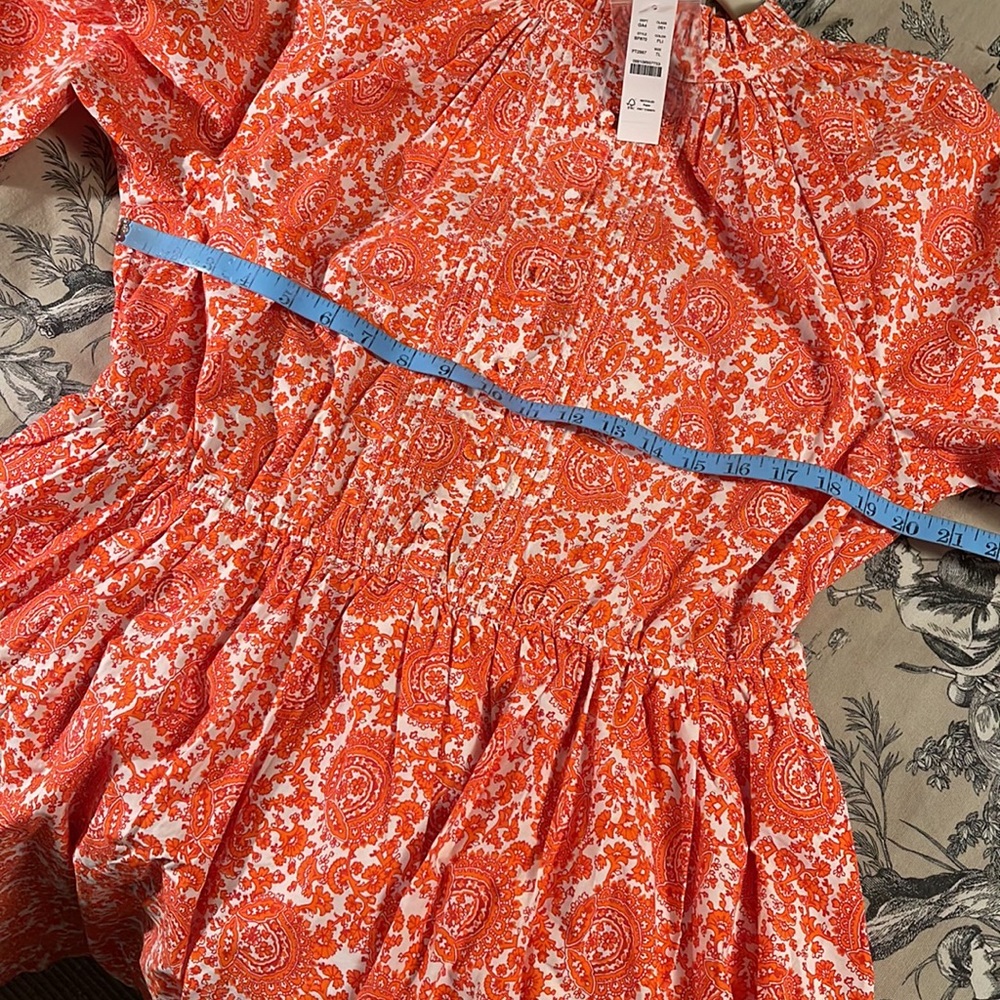 J.Crew Tall ruffle-collar mini dress in cotton poplin floral bouquet BP870 - Picture 6 of 12